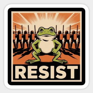 Resist-Frog Sticker